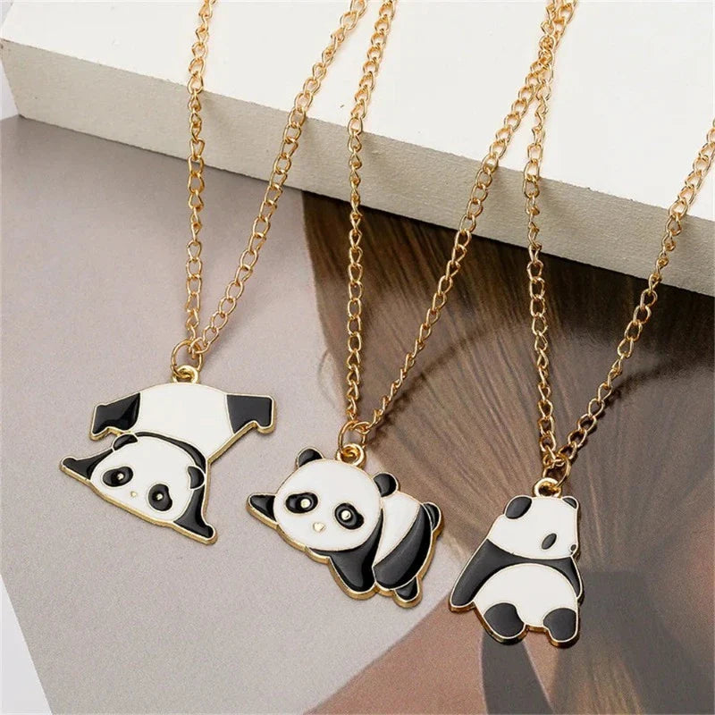 Panda Necklace Gold Pendant 3-Pack
