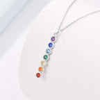7 Chakras Natural Stone Pendant Necklace Chain for Men and Women