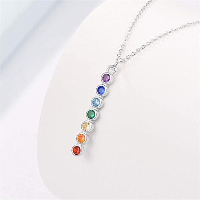 7 Chakras Natural Stone Pendant Necklace Chain for Men and Women
