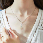 7 Chakras Natural Stone Pendant Necklace Chain for Men and Women