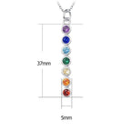 7 Chakras Natural Stone Pendant Necklace Chain for Men and Women
