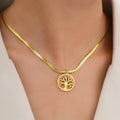 Tree of Life Necklace & Pendant - Women's Chain & Tree of Life Medallion Gold