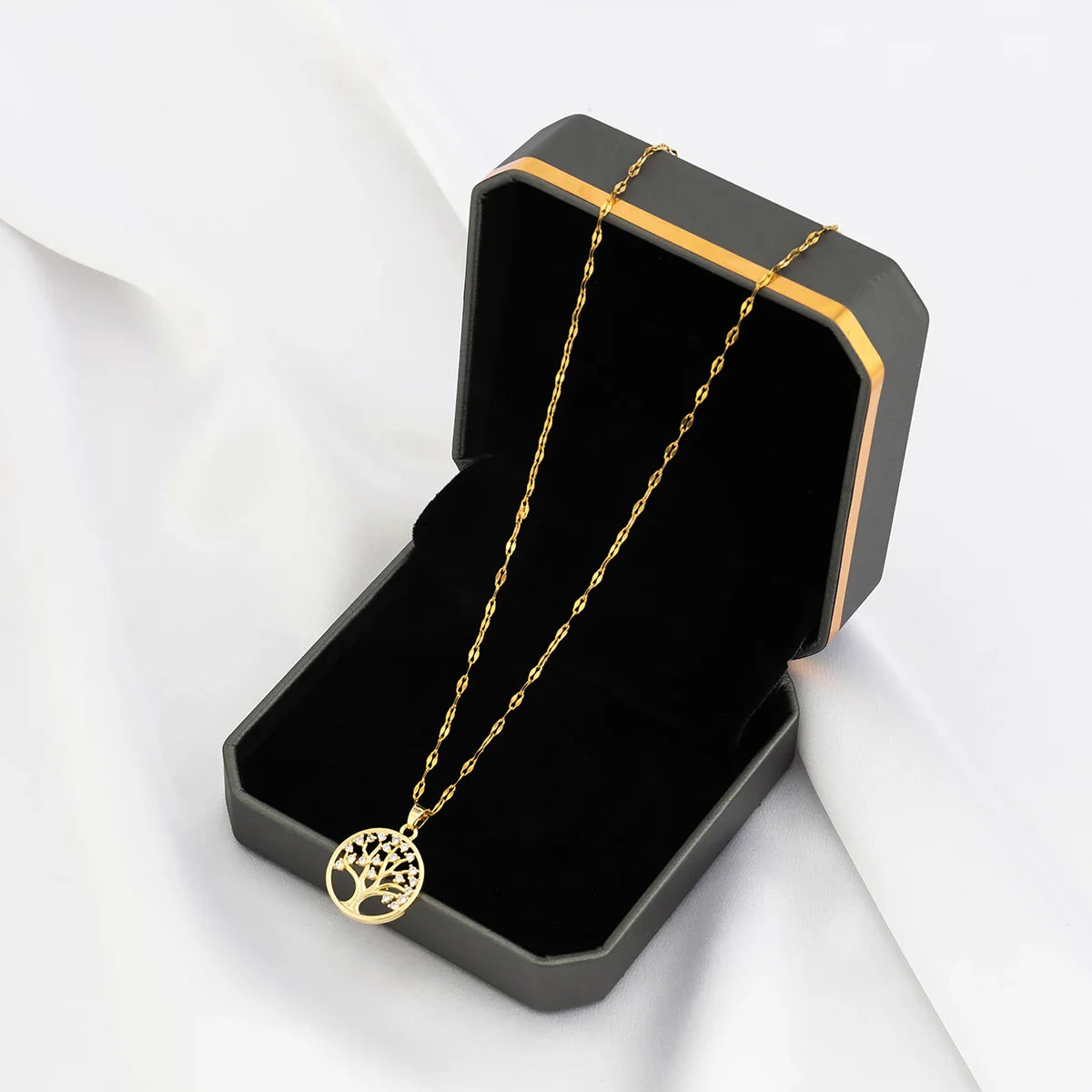 Tree of Life Pendant Necklace with Crystal