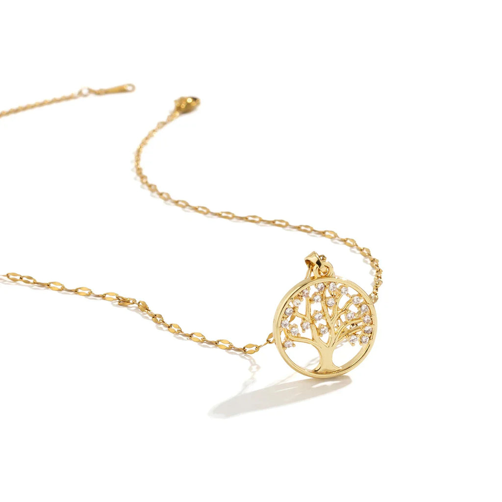 Tree of Life Pendant Necklace with Crystal
