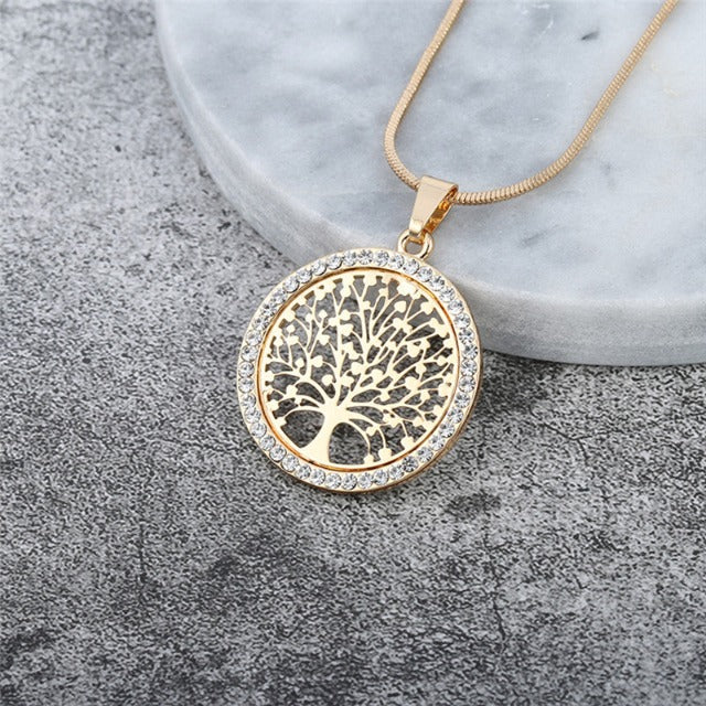 Women's Tree of Life Pendant Necklace gold