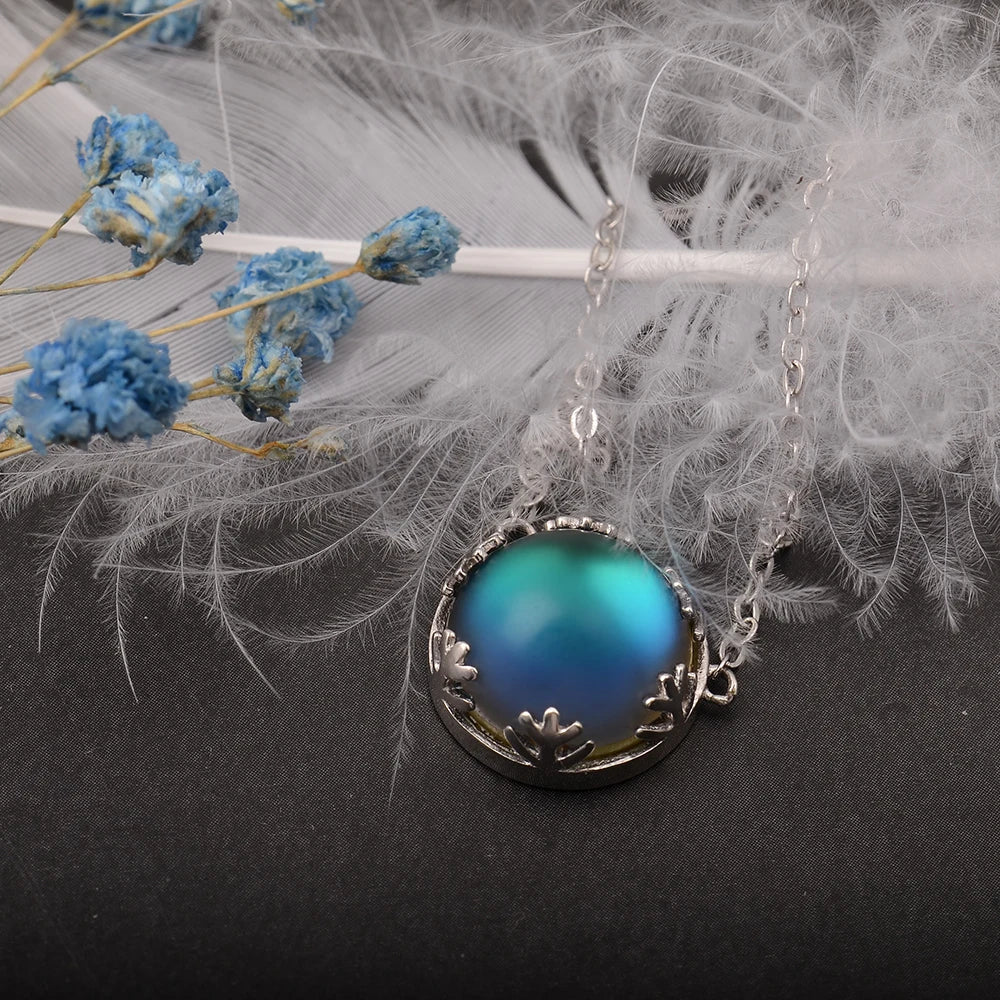 Blue Aurora Borealis Pendant Necklace
