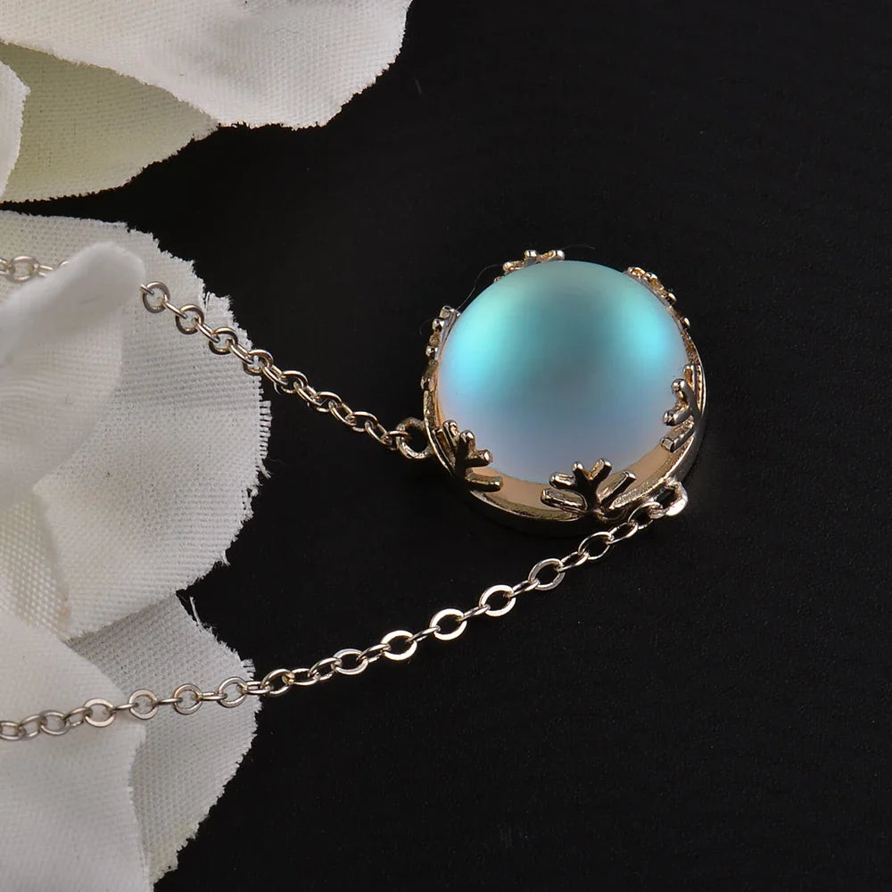 Sky Blue Aurora Borealis Pendant Necklace