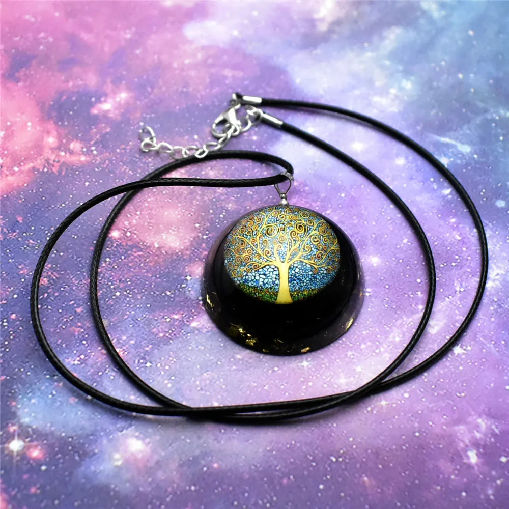 Necklace Pendant with Black Tourmaline Tree of Life
