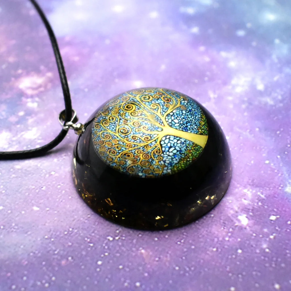 Necklace Pendant with Black Tourmaline Tree of Life