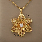 Pendant Necklace with a Pretty Rotating Anti-Stress Flower
