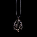 Tree of Life Natural Stone Ball Pendant Necklace black agate