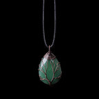 Tree of Life Natural Stone Ball Pendant Necklace green aventurine