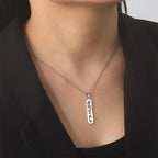 Egyptian Hieroglyphs Cartouche Pendant Necklace silver style 2