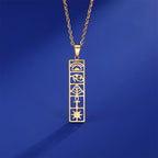 Egyptian Hieroglyphs Cartouche Pendant Necklace gold style 1