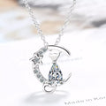 Cat Zircon Silver Pendant Necklace