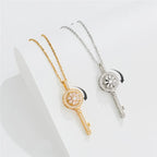 Anti-Stress Rotating Key Pendant Necklace gold