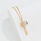 Anti-Stress Rotating Key Pendant Necklace gold
