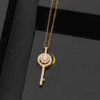 Anti-Stress Rotating Key Pendant Necklace gold