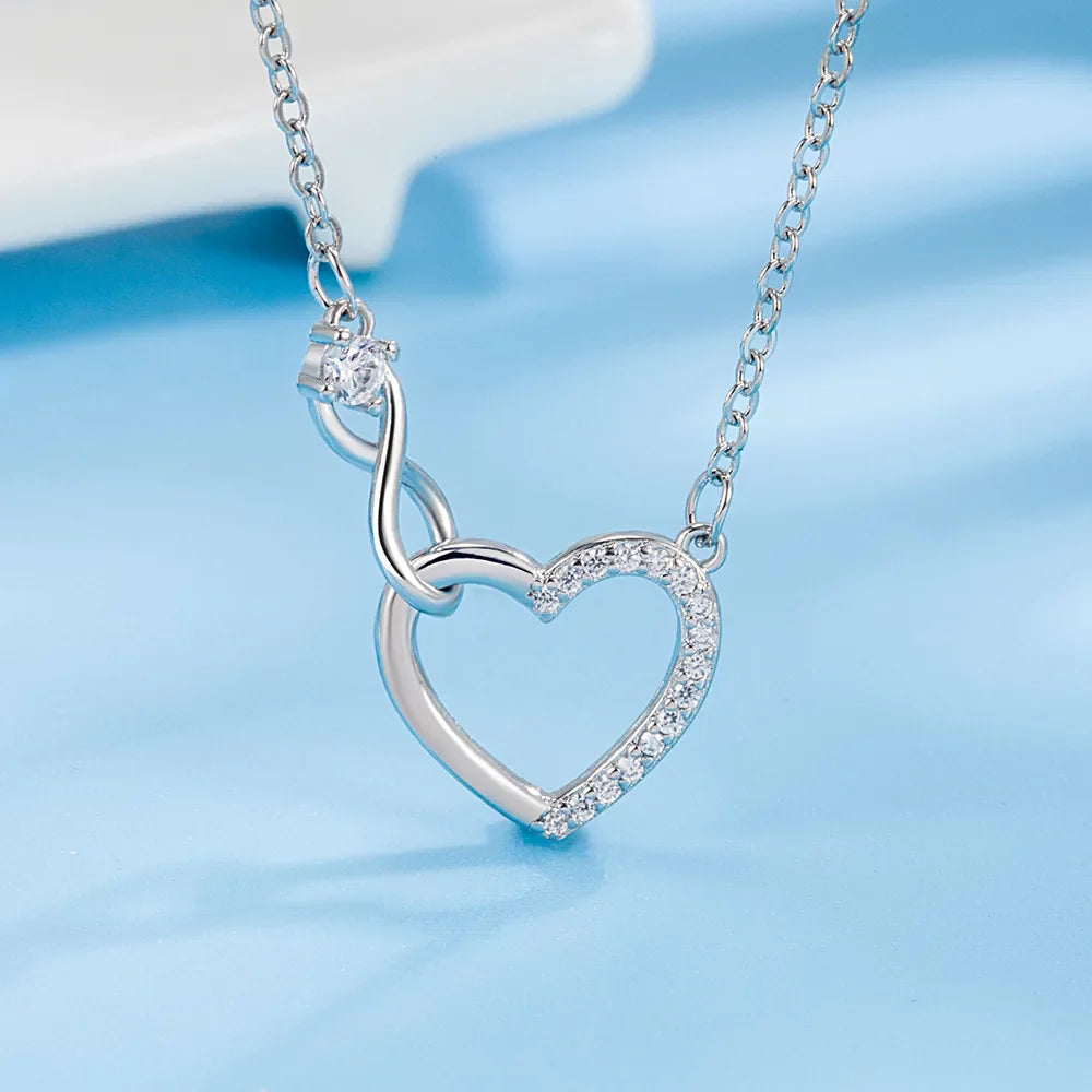 Infinite Silver Heart Pendant Necklace