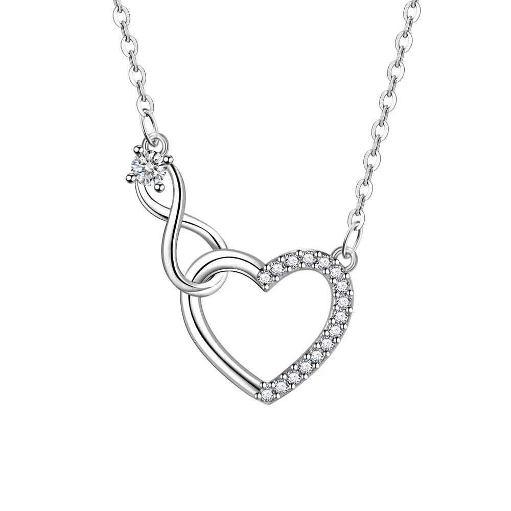 Infinite Silver Heart Pendant Necklace