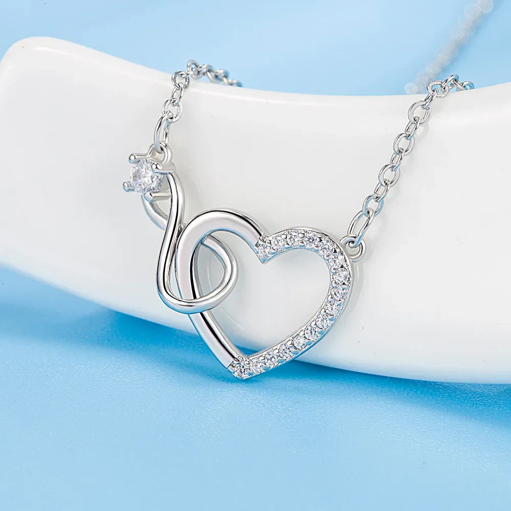 Infinite Silver Heart Pendant Necklace