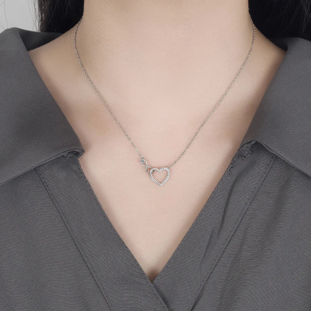 Infinite Silver Heart Pendant Necklace