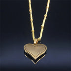 Heart Pendant Necklace & Zircon Stones 