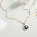 Greek Turkish Blue Evil Eye Pendant Necklace Matiasma Mataki gold