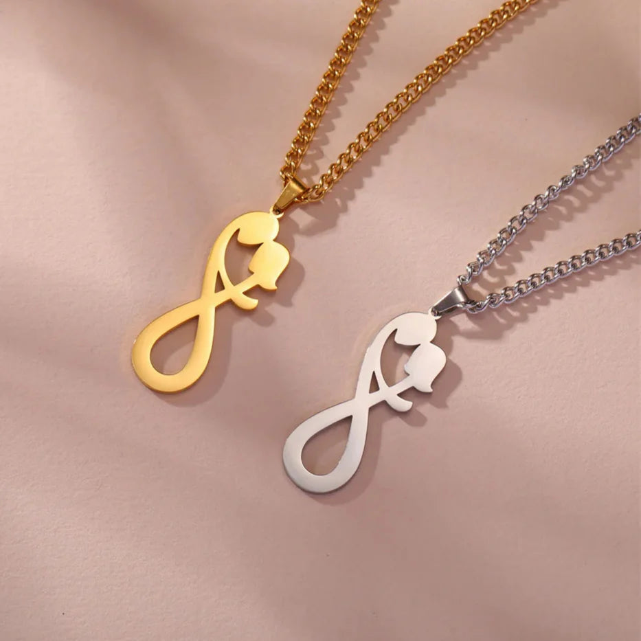 Infinite Couple Pendant Necklace Silver