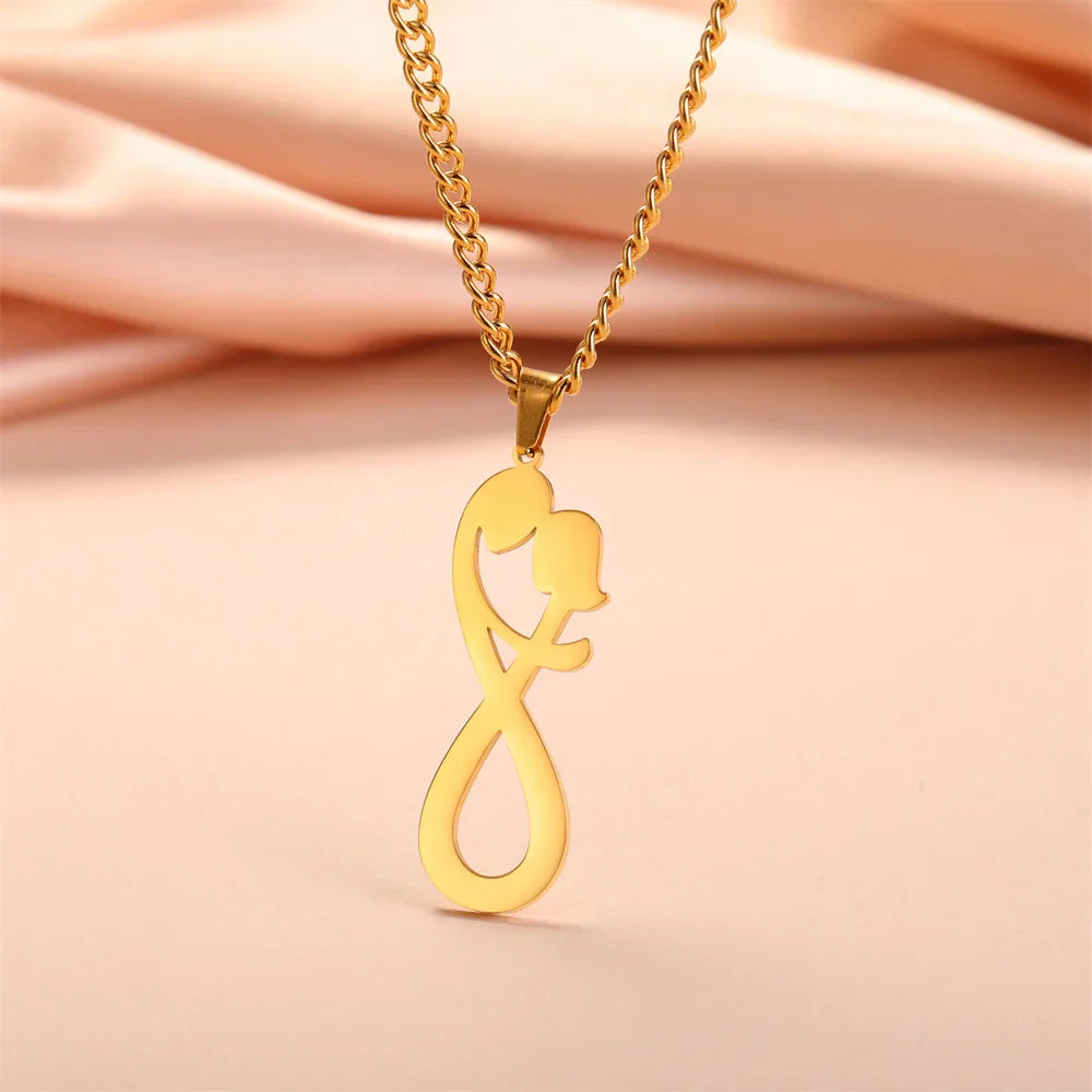Infinite Couple Pendant Necklace Gold