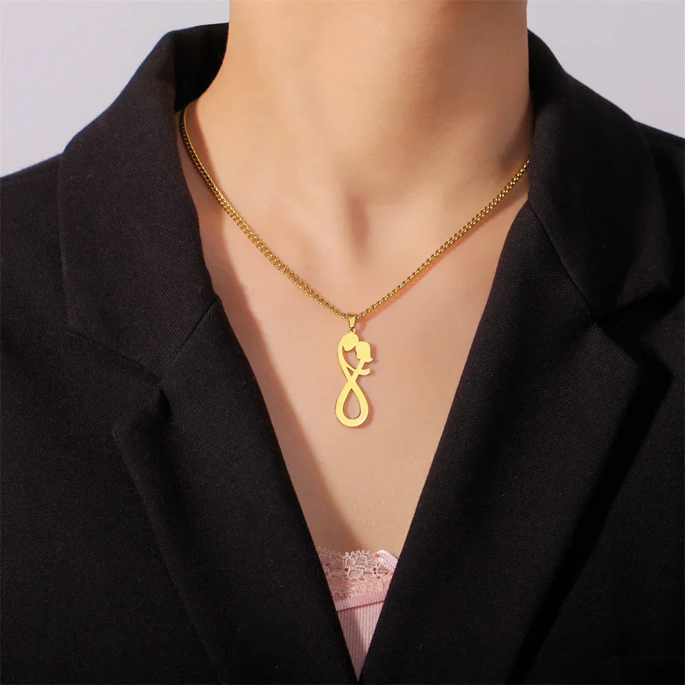 Infinite Couple Pendant Necklace Gold