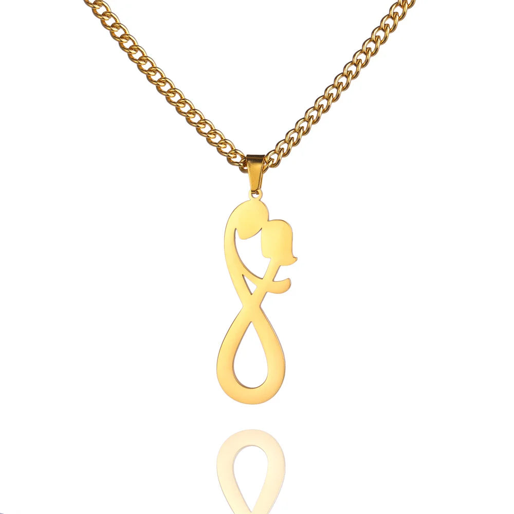 Infinite Couple Pendant Necklace Gold