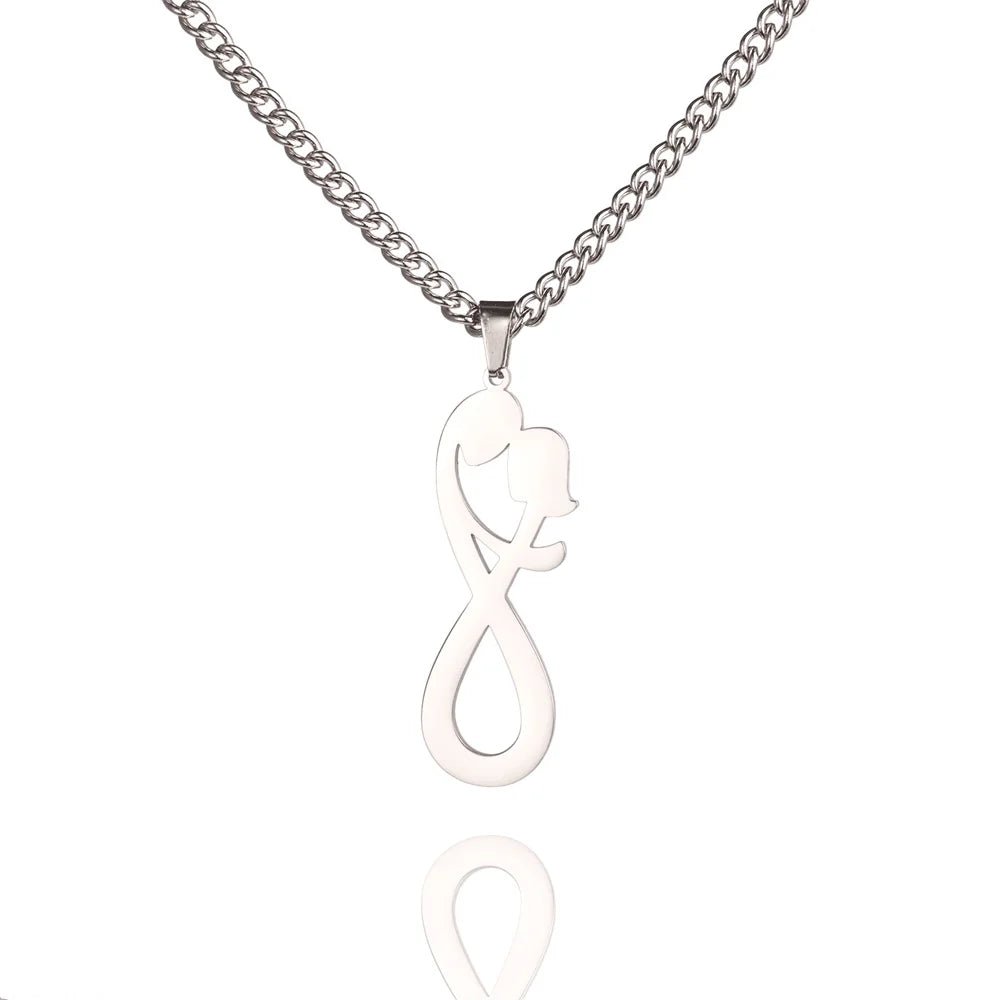 Infinite Couple Pendant Necklace Silver