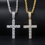 Necklace & Cross Pendant Silver Zircon