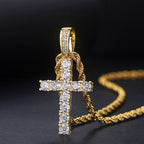 Necklace & Cross Pendant Gold Zircon