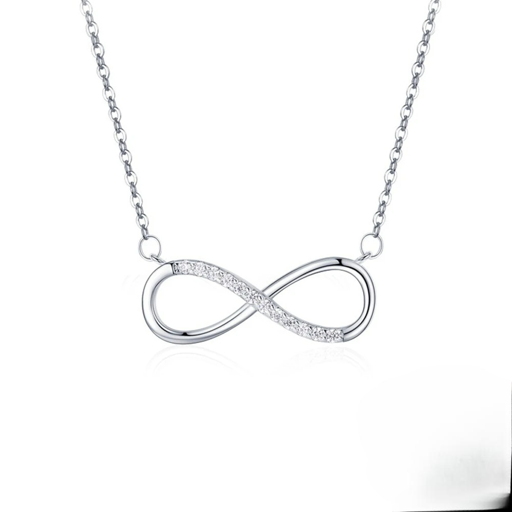 Infinity Zircon Charm Pendant Necklace
