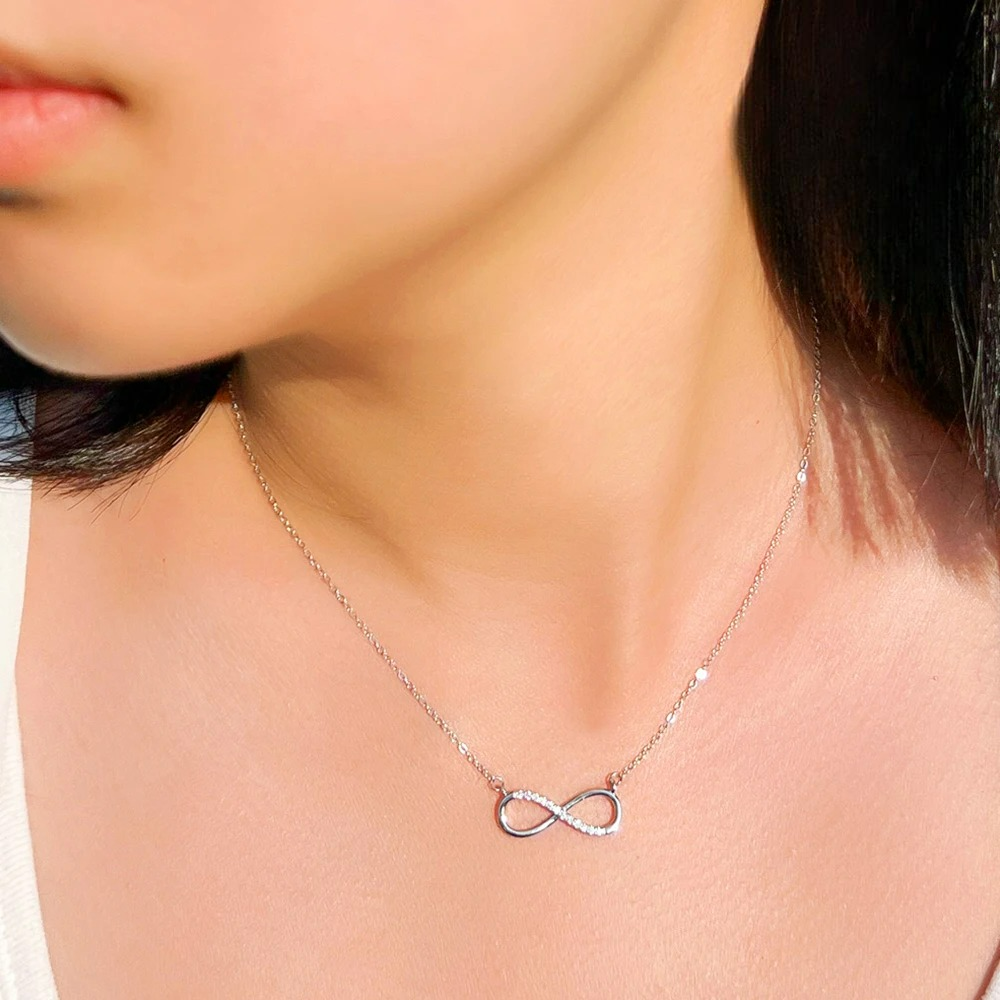 Infinity Zircon Charm Pendant Necklace