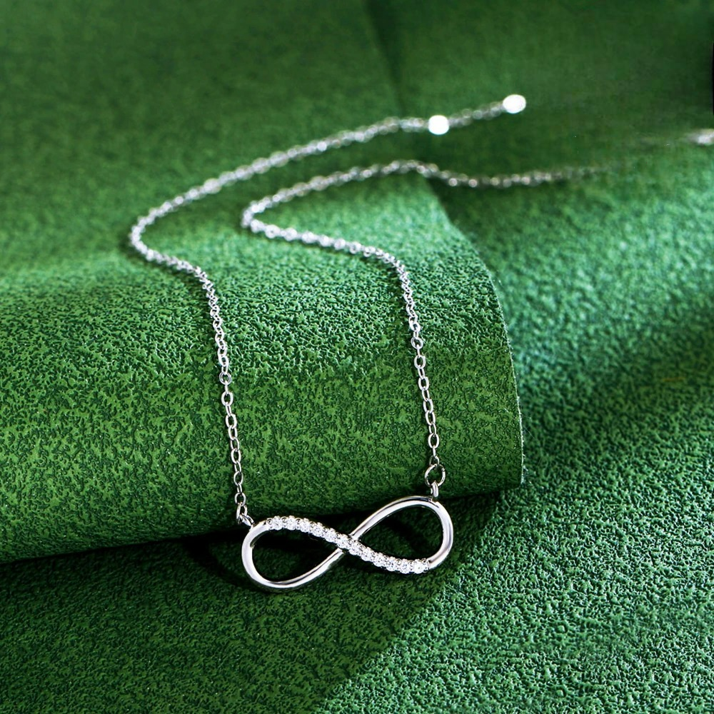 Infinity Zircon Charm Pendant Necklace