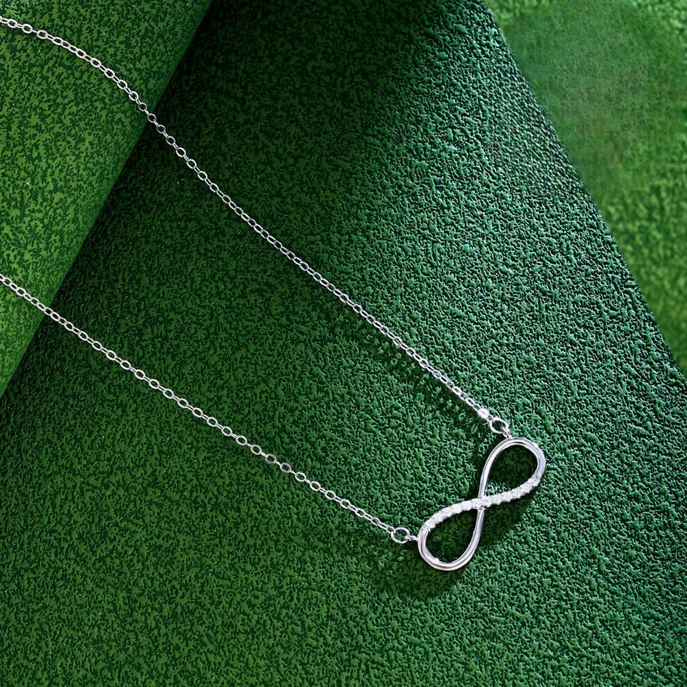 Infinity Zircon Charm Pendant Necklace