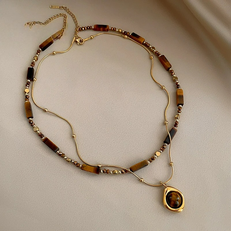 Tiger's Eye Protection Pendant Necklace A