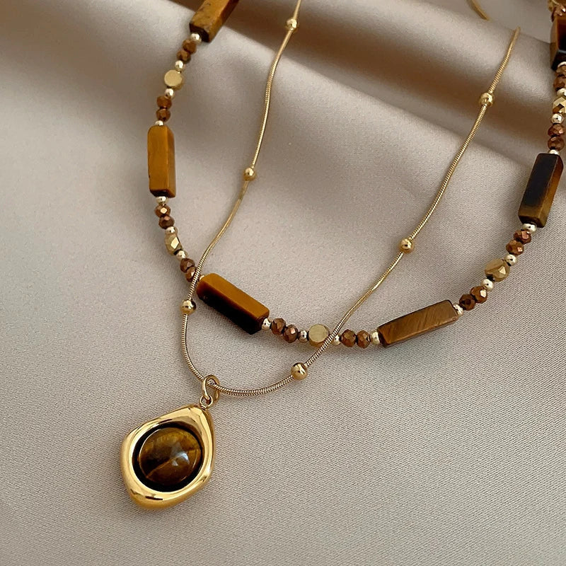 Tiger's Eye Protection Pendant Necklace B
