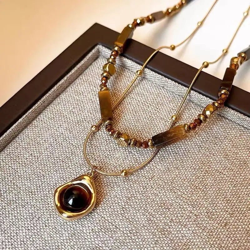 Tiger's Eye Protection Pendant Necklace A