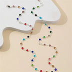 Multicolour Bohemian-Style Pendant Necklace Silver