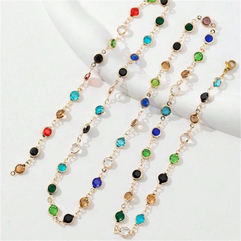 Multicolour Bohemian-Style Pendant Necklace Gold