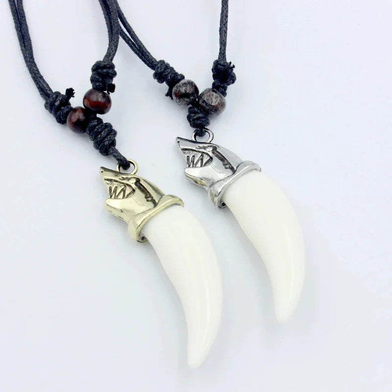 Shark Tooth Pendant Necklace gold