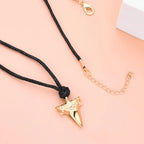 Shark Tooth Pendant Necklace for Men gold
