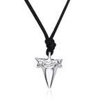 Shark Tooth Pendant Necklace for Men silver