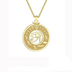 Egyptian Horus Eye Pendant Necklace for Men and Women Gold