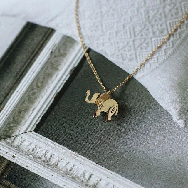 Elephant Gold Pendant Necklace