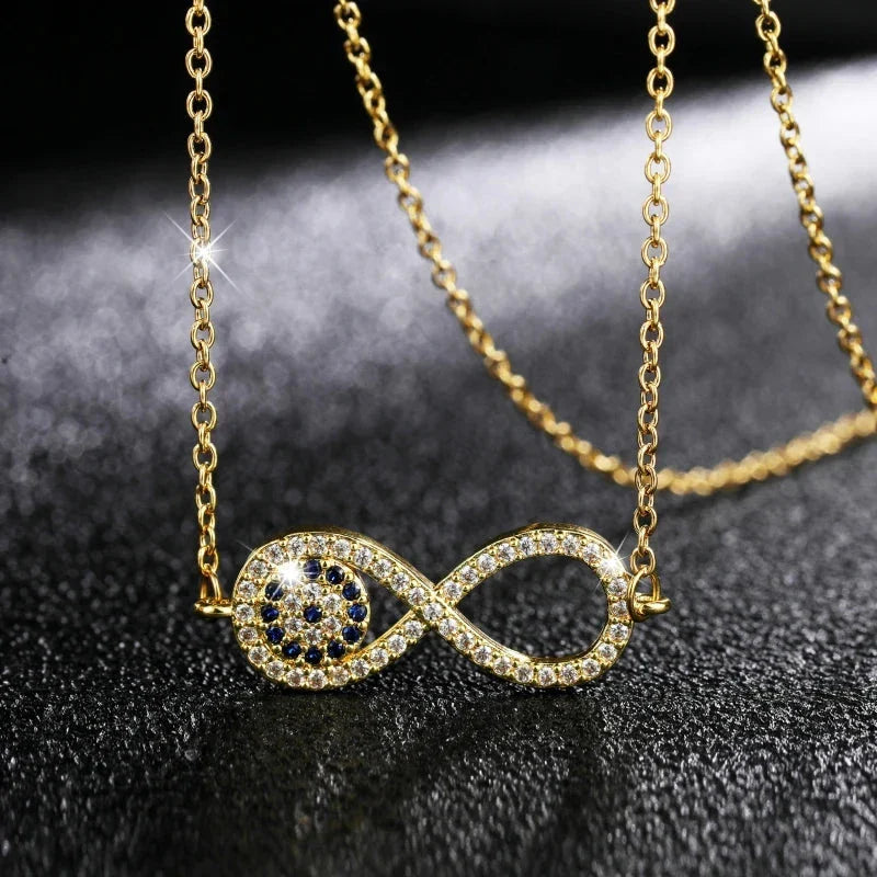 Infinity Symbol Zircon Pendant Necklace